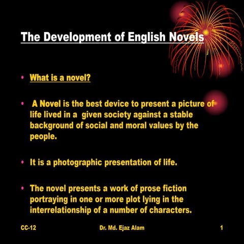 Development of novels, brief history of novel ppt