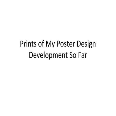 Development of poster