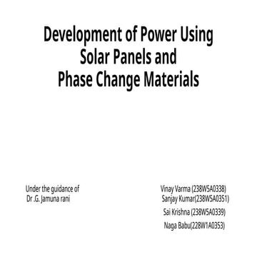 Enhancing Solar Panel Efficiency Using Phase Change Materials for ...
