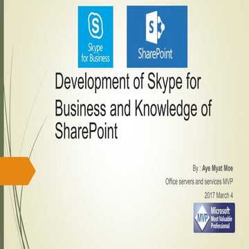 Development of skype for business and knowledge of