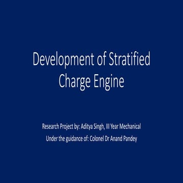 Development of Stratified Charge Engine