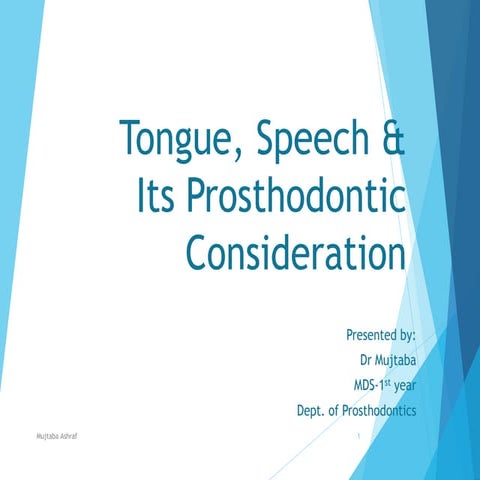 Development of tongue, Speech & Prosthodontic consideration
