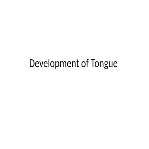 The human tongue develops from the pharyngeal arches and associated swellings...