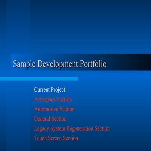 Development portfolio