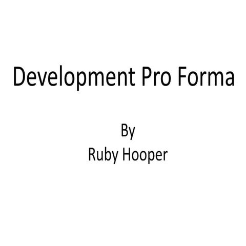 Development pro forma