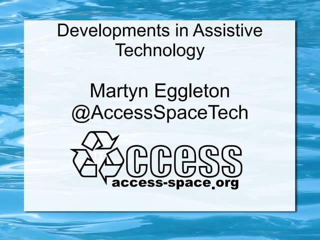 Developments in assistive technology opportunities for Social Care in Sheffield 