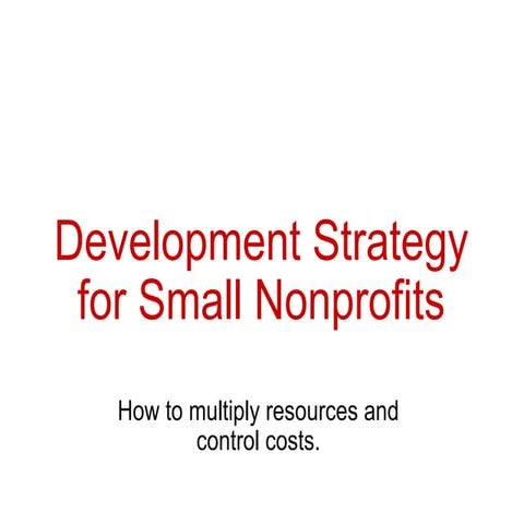 Development Strategy For Small Non