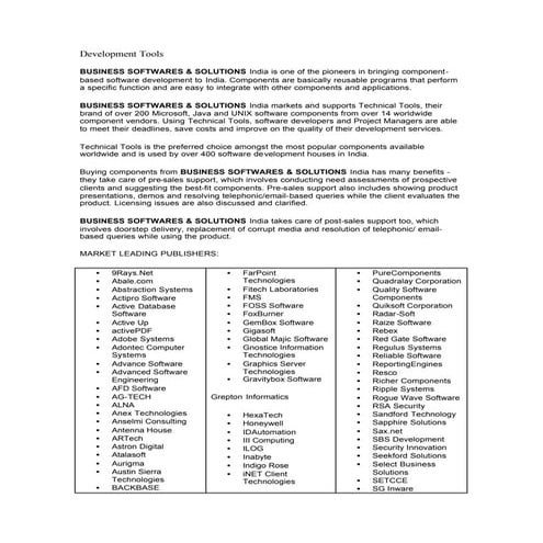 Development tools | PDF