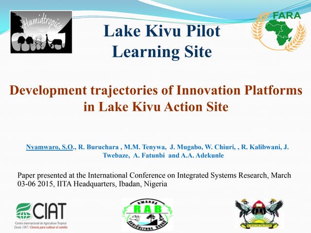 Development trajectories of innovation platforms in lake kivu action site by Sospeter Nyamwaro et al