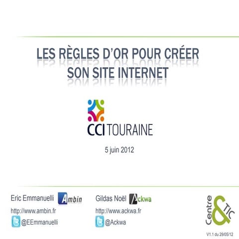 Atelier Info Tonic : Les règles d’or pour créer son site Web