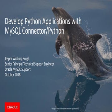 Develop Python Applications with MySQL Connector/Python | PPT