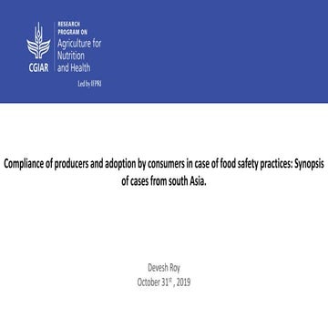 Compliance of Producers and Adoption of Consumers in the Case of Food Safety ...