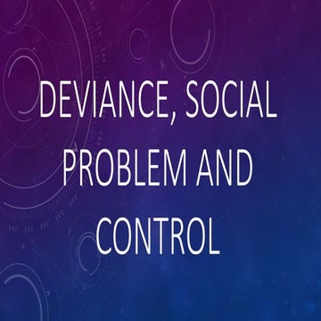 Deviance, social problem and