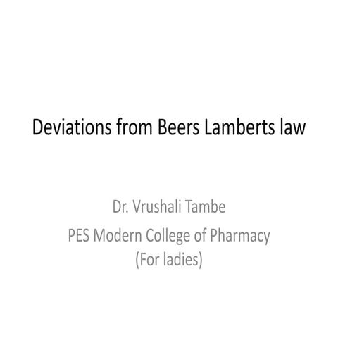 Deviations from Beers law