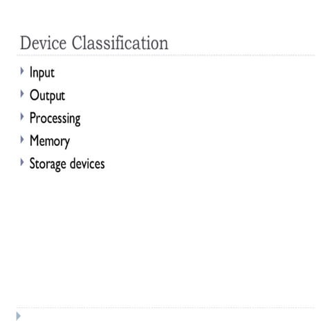 Device Classification (Slideshare)