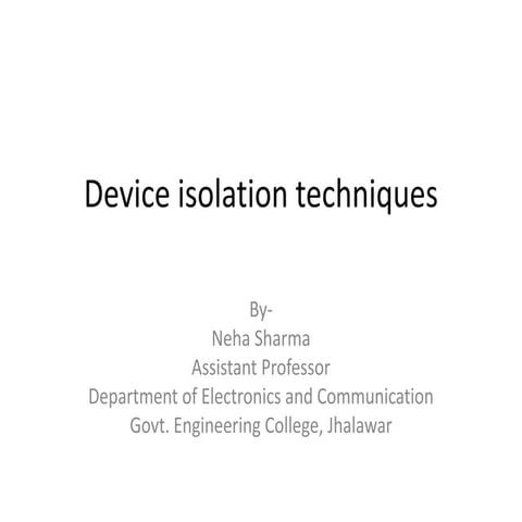 Device isolation