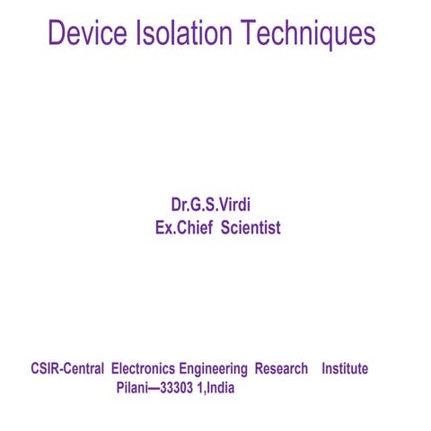 Device Isolation Techniques in Integrated Circuit Fabrication