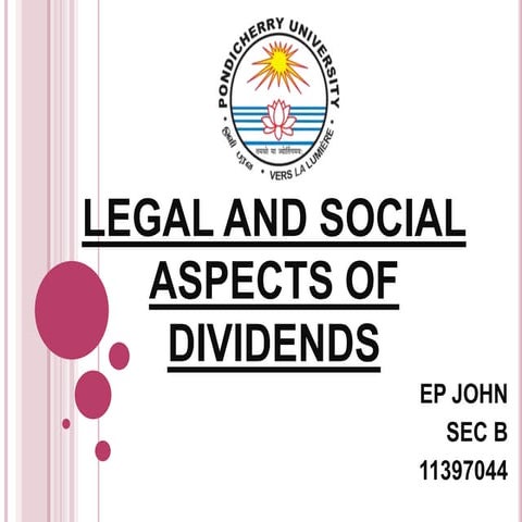 Devidend legal & social aspects