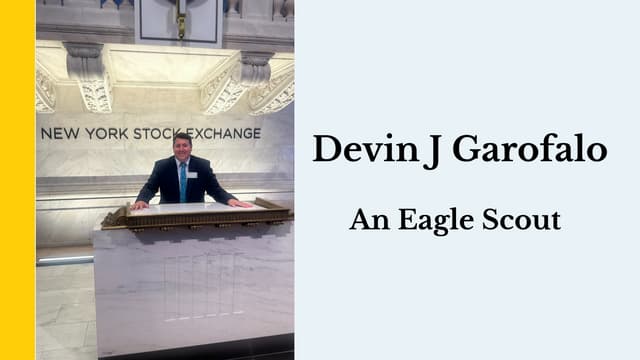 Devin  J  Garofalo  -   An  Eagle  Scout
