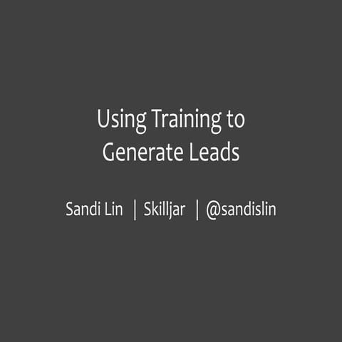 Using Online Training to Generate Sales Leads
