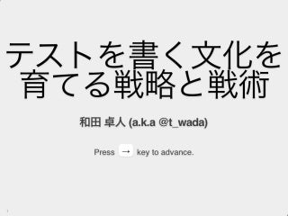 テストを書く文化を育てる戦略と戦術