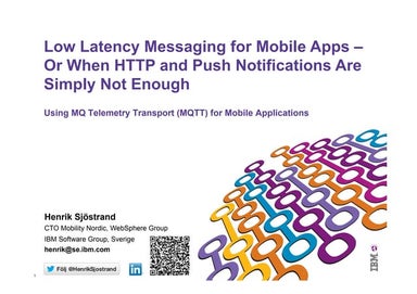 Low Latency Mobile Messaging using MQTT