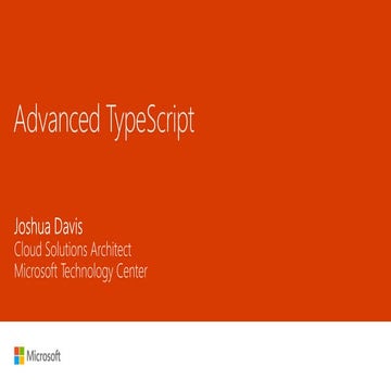 Advanced TypeScript | PPTX | Web Development | Internet