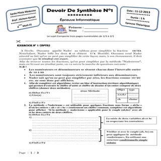 devoir de synthèse N1