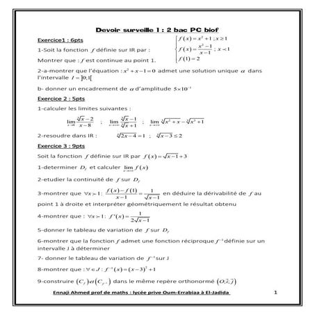 Devoir surveille 1  2 bac pc 2019