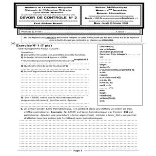 devoir de contrôle N°2