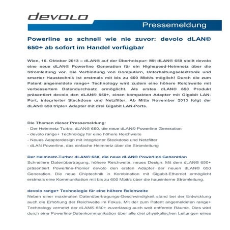 devolo Powerline so schnell wie nie zuvor