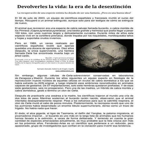 Devolver la vida