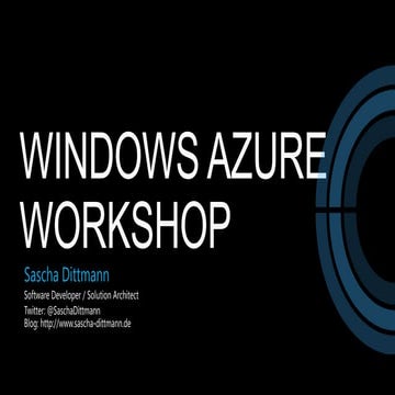 Developer Open Space 2012 - Cloud Computing Workshop