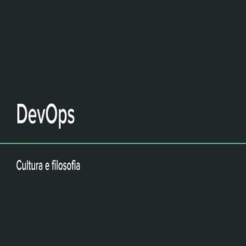 DevOps - Cultura e Filosofia