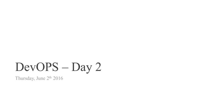 DevOPS training - Day 2/2