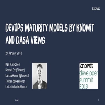 DevOps maturity models Knowit and DASA