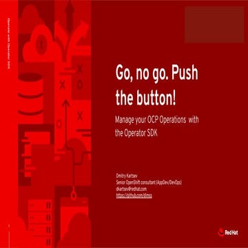 Red Hat OpenShift App Dev meetup - Operator SDK 