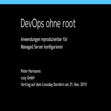 Devops ohne root
