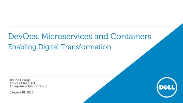 DevOps, Microservices and containers - a high level overview