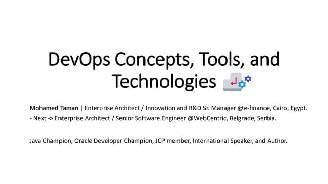 DevOps concepts, tools, and technologies v1.0