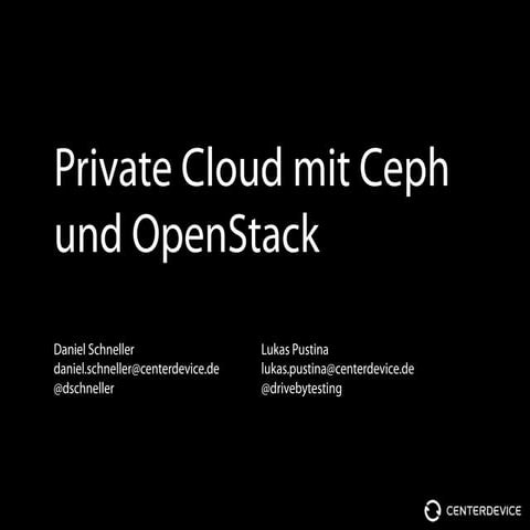 Private Cloud mit Ceph und OpenStack