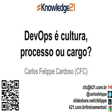 DevOps é cultura, processo ou cargo ?