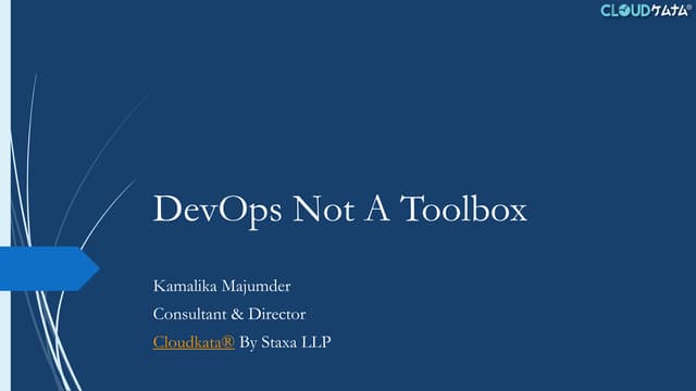 DevOps Not A Toolbox