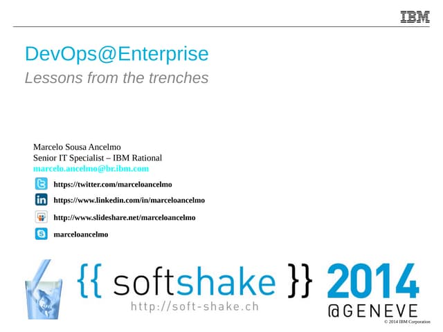 DevOps @ Enterprise - Lessons from the trenches