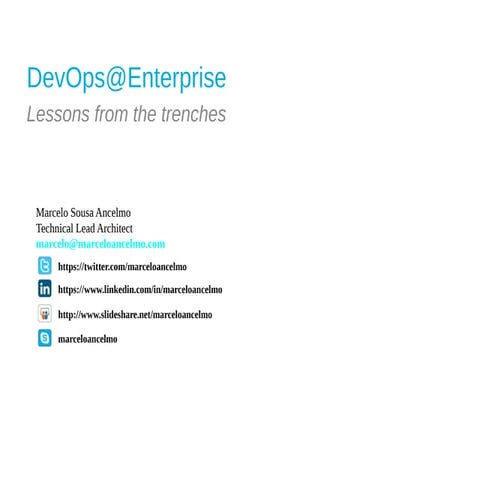 DevOps @ Enterprise - DevOps Meetup Zurich