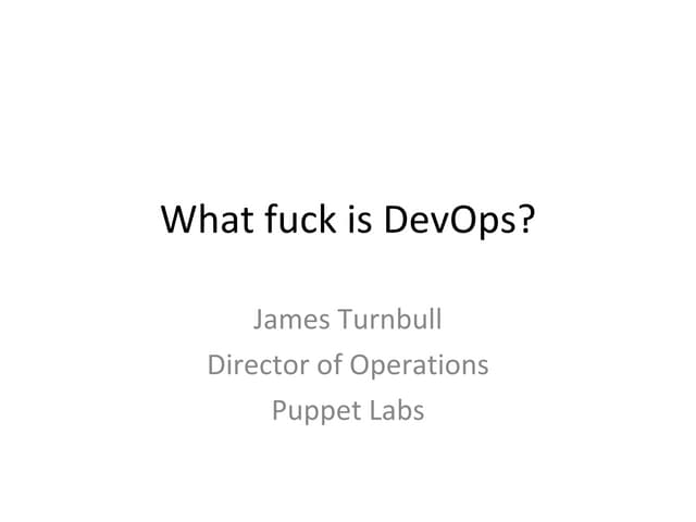 What the Fuck is DevOps?