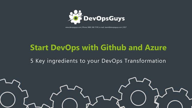 DevOpsGuys - Getting Started with DevOps - Github/Azure Webinar