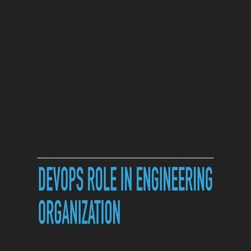 DevOps role in engineering organization (Dive into DevOps)