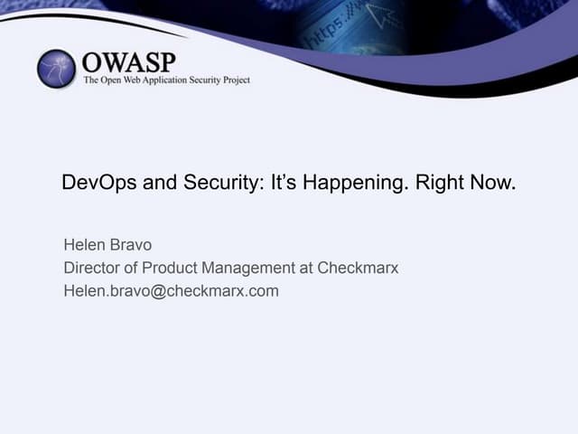 DevOps & Security: Here & Now
