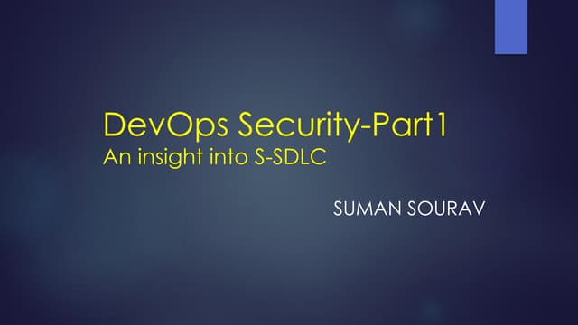Devops security-An Insight into Secure-SDLC